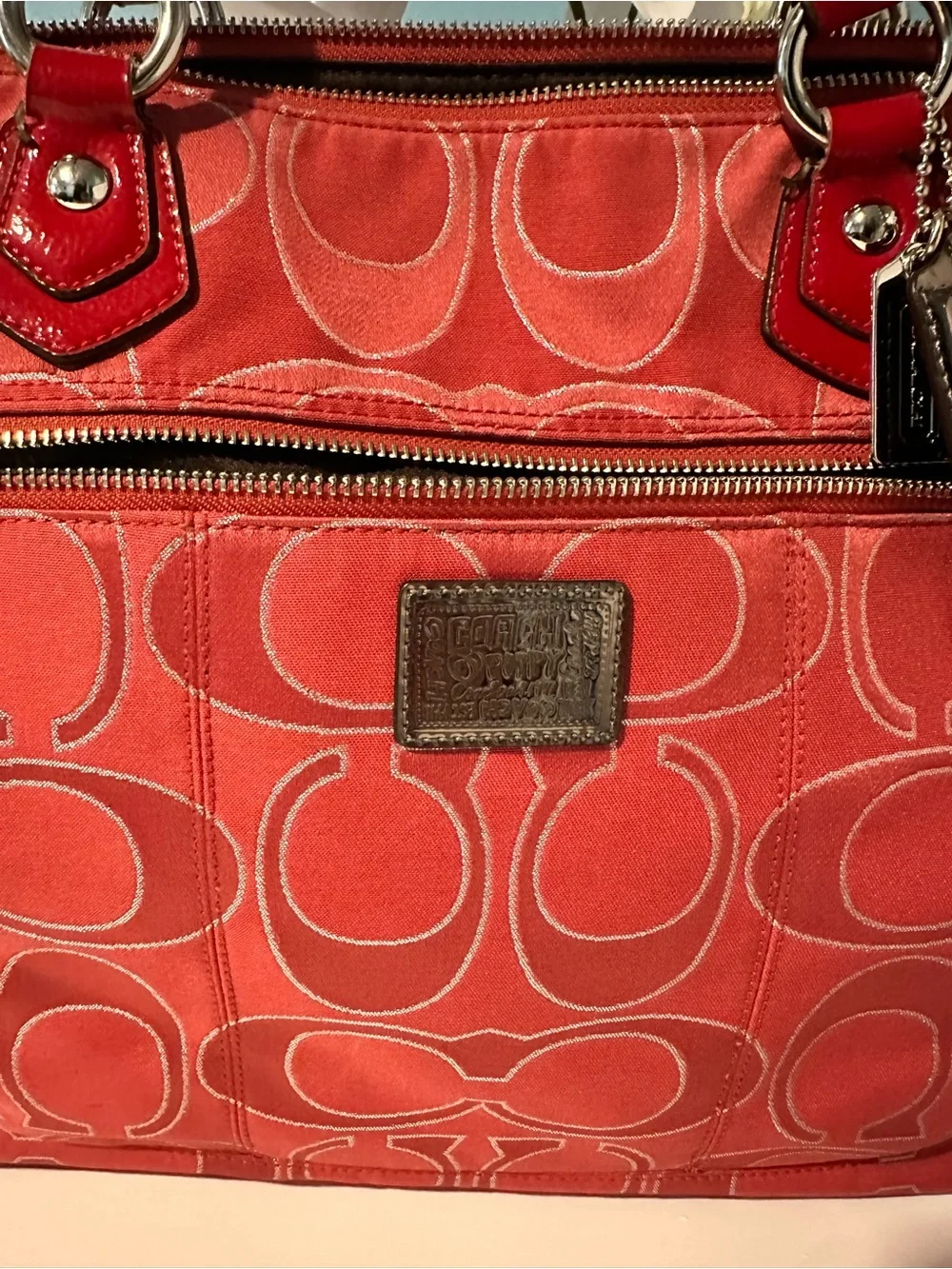 Y2K Vintage Coach Poppy Signature Lurex Glam Tote & Matching Wristlet Set
